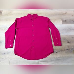 Chaps Bold Red Dress Shirt Long Sleeves Sz L
